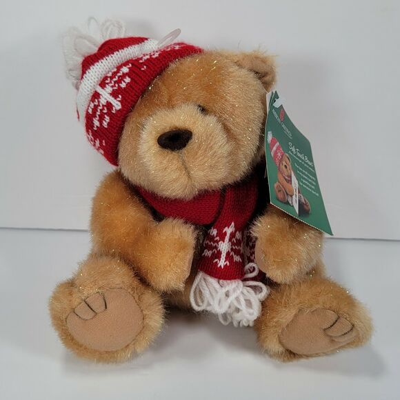 Christmas Bear Plush American Greetings Card Holder Stuffed Animal Magnet Paws - Picture 2 of 13